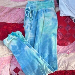 Kids Tie-Dye Joggers - Blue and Green
